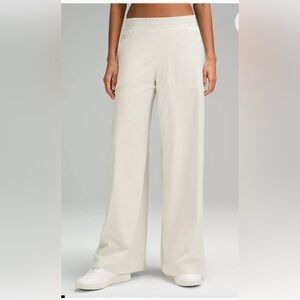 Lululemon Athletica Swift Wide-Leg Mid-Rise Pants Cream color